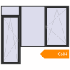 Pricing Balcony doors 2800x2400 mm KORSA STANDARD (Euro 70) BALKON DOOR BLACK_STRUCTURAL two-sided. Price: €683.53