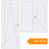 Pricing Balcony doors 2000x2100 mm KORSA BASE (Euro-Design 60) BALKON DOOR RAL 9016 Traffic white two-sided. Price: 353.52 EUR