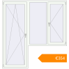 Pricing Balcony doors 2000x2100 mm KORSA BASE (Euro-Design 60) BALKON DOOR RAL 9016 Traffic white two-sided. Price: €353.52