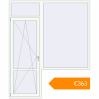 Pricing Balcony doors 2000x2400 mm KORSA STANDARD (Euro 70) BALKON DOOR RAL 9016 Traffic white two-sided. Price: €362.85