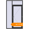 Pricing Entrance doors 1400x2400 mm DOOR KORSA OPTIMUM REHAU BRILLANT BLACK_STRUCTURAL two-sided. Price: ₴40,172.67