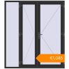 Pricing Entrance doors 2000x2255 mm DOOR KORSA BASE REHAU EURO 60 BLACK_STRUCTURAL two-sided. Price: €1,085.07