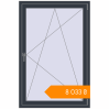 Pricing Tilt-and-Turn 1000x1500 mm KORSA BASE (Euro-Design 60) ANTHRACITE_GREY_STRUKTURAL two-sided. Price: ₴8,033.02