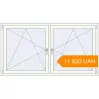 Pricing Tilt-and-Turn 1845x1000 mm KORSA ENERGY-SAVING (SYNEGO MD) RAL 9016 Traffic white two-sided. Price: ₴11,820.14