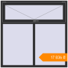 Pricing Tilt-and-Turn 1500x1500 mm KORSA BRILLANT ANTHRACITE_GREY_GLATT two-sided. Price: ₴17,836.00