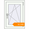 Pricing Tilt-and-Turn 500x700 mm KORSA BASE (Euro-Design 60) RAL 9016 Traffic white two-sided. Price: 52.41 USD