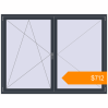 Pricing Tilt-and-Turn 2000x1500 mm KORSA BRILLANT ANTHRACITE_GREY_STRUKTURAL two-sided. Price: $712.39