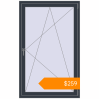 Pricing Tilt-and-Turn 1000x1600 mm KORSA BASE (Euro-Design 60) ANTHRACITE_GREY_STRUKTURAL two-sided. Price: $259.02