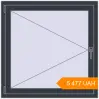 Pricing Tilt-and-Turn 1000x1000 mm KORSA STANDARD (Euro 70) ANTHRACITE_GREY_STRUKTURAL two-sided. Price: 5 477.18 UAH