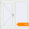 Pricing Tilt-and-Turn 1080x1080 mm KORSA STANDARD (Euro 70) RAL 9016 Traffic white two-sided. Price: €110.92