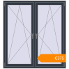Pricing Tilt-and-Turn 1450x1570 mm KORSA STANDARD (Euro 70) ANTHRACITE_GREY_STRUKTURAL two-sided. Price: €375.06