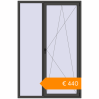 Pricing Tilt-and-Turn 1500x2300 mm KORSA STANDARD (Euro 70) BASALT_GREY two-sided. Price: €440.43