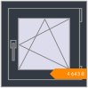 Pricing Tilt-and-Turn 500x500 mm KORSA BRILLANT ANTHRACITE_GREY_STRUKTURAL two-sided. Price: ₴4,642.98