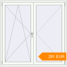 Pricing Tilt-and-Turn 1500x1500 mm KORSA ENERGY-SAVING (SYNEGO MD) RAL 9016 Traffic white two-sided. Price: 281.09 EUR