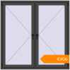 Pricing Tilt-and-Turn 1550x1550 mm KORSA BRILLANT BASALT_GREY two-sided. Price: €405.65