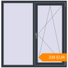 Pricing Tilt-and-Turn 1360x1380 mm KORSA ENERGY-SAVING (SYNEGO MD) ANTHRACITE_GREY_STRUKTURAL two-sided. Price: 338.51 EUR