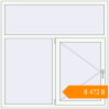 Pricing Tilt-and-Turn 1500x1500 mm KORSA STANDARD (Euro 70) RAL 9016 Traffic white two-sided. Price: ₴8,472.00
