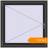Pricing Tilt-and-Turn 1000x1000 mm KORSA STANDARD (Euro 70) ANTHRACITE_GREY_GLATT two-sided. Price: ₴7,304.90