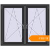 Pricing Tilt-and-Turn 1300x1100 mm KORSA STANDARD (Euro 70) ANTHRACITE_GREY_GLATT two-sided. Price: ₴9,860.93