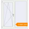 Pricing Tilt-and-Turn 1200x1300 mm KORSA ENERGY-SAVING (SYNEGO MD) RAL 9016 Traffic white two-sided. Price: 6 847.93 UAH