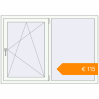 Pricing Tilt-and-Turn 1500x1050 mm KORSA BASE (Euro-Design 60) RAL 9016 Traffic white two-sided. Price: €115.28