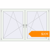 Pricing Tilt-and-Turn 1800x1200 mm KORSA STANDARD (Euro 70) RAL 9016 Traffic white two-sided. Price: $209.32