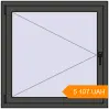 Pricing Tilt-and-Turn 1000x1000 mm KORSA STANDARD (Euro 70) BASALT_GREY two-sided. Price: 5 107.1 UAH