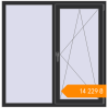 Pricing Tilt-and-Turn 1360x1380 mm KORSA ENERGY-SAVING (SYNEGO MD) ANTHRACITE_GREY_GLATT two-sided. Price: ₴14,228.80