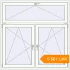 Pricing Tilt-and-Turn 1500x1500 mm KORSA STANDARD (Euro 70) RAL 9016 Traffic white two-sided. Price: 9 581 UAH