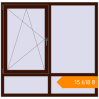 Pricing Tilt-and-Turn 1540x1500 mm KORSA STANDARD (Euro 70) BLACK_CHERRY two-sided. Price: ₴15,618.37