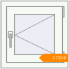 Pricing Tilt-and-Turn 500x500 mm KORSA BRILLANT RAL 9016 Traffic white two-sided. Price: ₴2,719.65