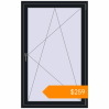 Pricing Tilt-and-Turn 1000x1600 mm KORSA BASE (Euro-Design 60) BLACK_COOL_110L-2 two-sided. Price: $259.02