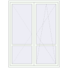 Pricing Balcony doors 1600x2100 mm KORSA BASE (Euro-Design 60) BALKON DOOR RAL 9016 Traffic white two-sided