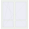 Pricing Balcony doors 1917x2057 mm KORSA ENERGY-SAVING (SYNEGO MD) BALKON DOOR RAL 9016 Traffic white two-sided