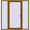 Pricing Entrance doors 2000x2100 mm DOOR KORSA BASE REHAU EURO 60 GOLDEN OAK two-sided