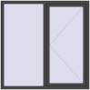 Pricing Tilt-and-Turn 1550x1550 mm KORSA BRILLANT BASALT_GREY two-sided