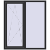 Pricing Tilt-and-Turn 1300x1500 mm KORSA STANDARD (Euro 70) ANTHRACITE_GREY_GLATT two-sided