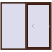 Patio door (Brillant 70) 2160x2000 mm BLACK_CHERRY two-sided
