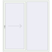Sliding patio doors 1850x2110 mm Patio Door (Euro 60) RAL 9016 Traffic white two-sided