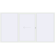 Sliding patio doors 4000x2200 mm Patio door (Brillant 70) RAL 9016 Traffic white two-sided
