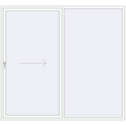 Sliding patio doors 2600x2350 mm KORSA SYNEGO SLIDE RAL 9016 Traffic white two-sided