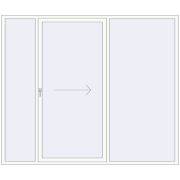 Sliding patio doors 2600x2200 mm Patio door (Brillant 70) RAL 9016 Traffic white two-sided