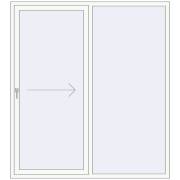 Sliding patio doors 1830x2032 mm Patio door (Synego) RAL 9016 Traffic white two-sided