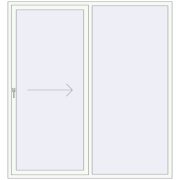 Sliding patio doors 2000x2150 mm Patio Door (Euro 60) RAL 9016 Traffic white two-sided