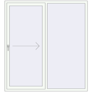 Sliding patio doors 1700x1870 mm Patio Door (Euro 60) RAL 9016 Traffic white two-sided
