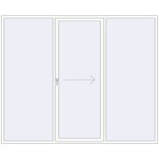Sliding patio doors 2800x2300 mm Patio door (Brillant 70) RAL 9016 Traffic white two-sided