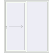 Sliding patio doors 1800x2100 mm Patio door (Brillant 70) RAL 9016 Traffic white two-sided