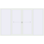 Sliding patio doors 3500x2200 mm Patio door (Synego) RAL 9016 Traffic white two-sided
