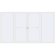 Patio door (Brillant 70) 4000x2300 mm RAL 9016 Traffic white two-sided Patio door (Brillant 70) 4000x2300 mm RAL 9016 Traffic white two-sided