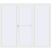 Sliding patio doors 2400x2120 mm Patio Door (Euro 60) RAL 9016 Traffic white two-sided